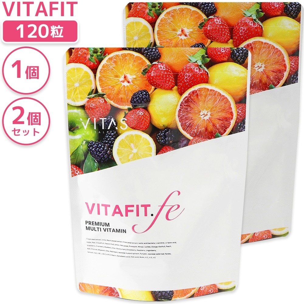 ビタフィット VITAFIT 120粒 マルチビタミン 鉄 サプリ サプリメント 葉酸 乳酸菌 ビオチン 栄養成分 Lカルチニン チェスト ベリーエキス サプリ