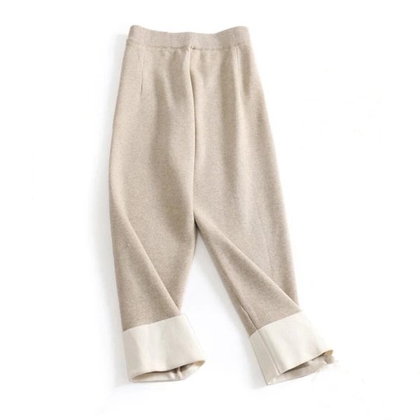 パンツニットレディース九分丈ガウチョパンツズボンハイウエストラシャボトムス大きいサ