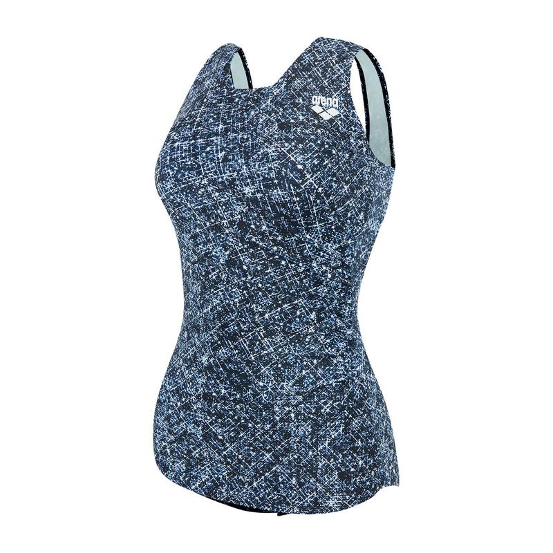 女性 一般 キャップ内蔵 アクアロビク U-BACK ワンピース水着(クラシック)(A4FL1LS02)BLK