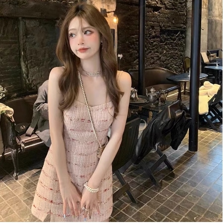 ワンピース チューブトップ ミニワンピース ミニ ミニ丈 ショート ショート丈 袖なし スリム タイト 細身 Aライン 台形 快適 着心地 ツイード かわいい 大人可愛い シンプル カジュアル 大人