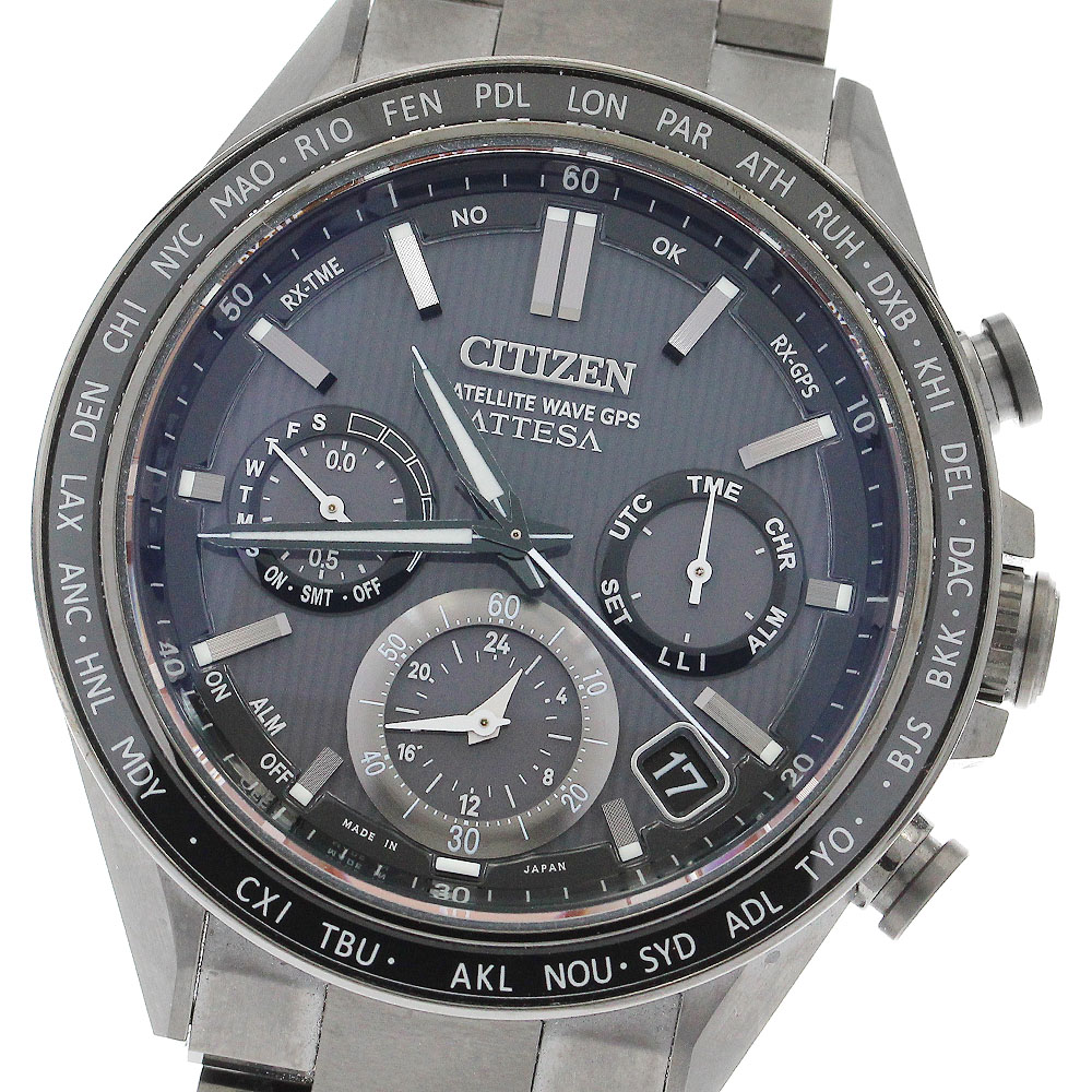 シチズン CITIZEN F950-0029S01/CC4055-65E アテッサ サテライトウェーブ GPS ソーラー電波 メンズ 美品 _901088【中古】