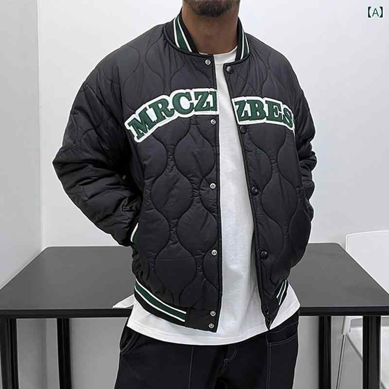 メンズ スタイリッシュ フィット 感 野球 ユニフォーム ショート クラシック マイクロ ワイド コットン コート コットンコート 秋冬 アメリカン