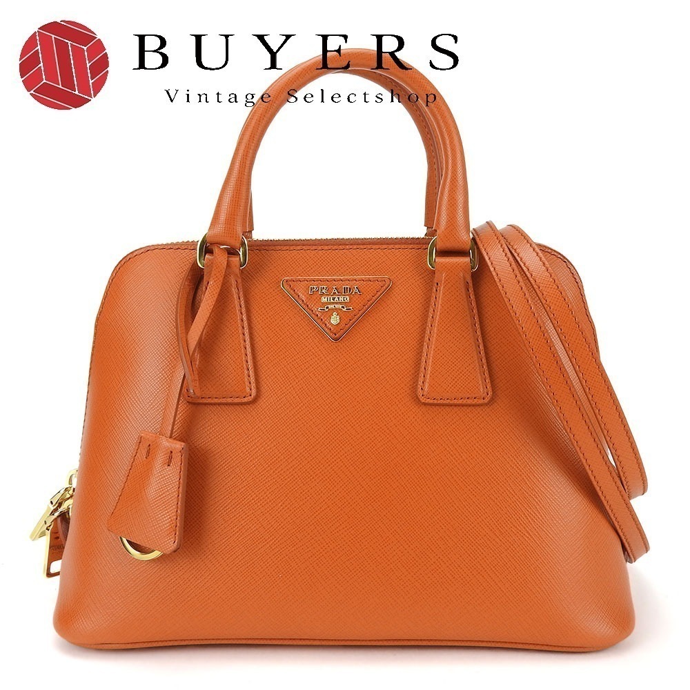 中古 ハンドバッグ BL0838 サフィアーノレザー パパイヤ オレンジ ゴールド金具 2WAY ショルダー レディース 女性