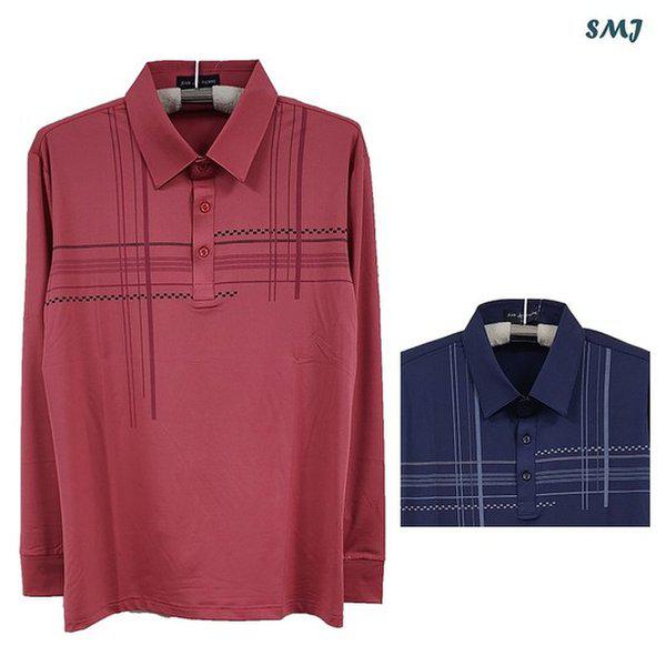 SMJ1797 ジャンピエル メンズ 長袖カラー Tシャツ 中年男性 長袖Tシャツ 春秋