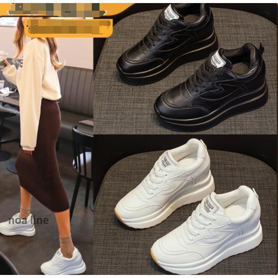 レディースシューズ おしゃれ 靴 ローカット ランニングシューズ ジョギング 本革 秋冬作 フラット 厚底 8cm 疲れない 30代40代50代