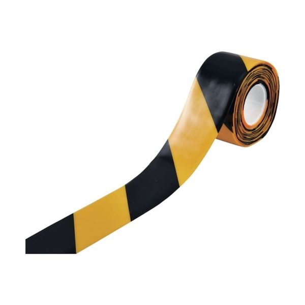 日本緑十字社 高耐久ラインテープ 黄/黒 100mm幅x10m 両端テーパー構造 403087 1巻