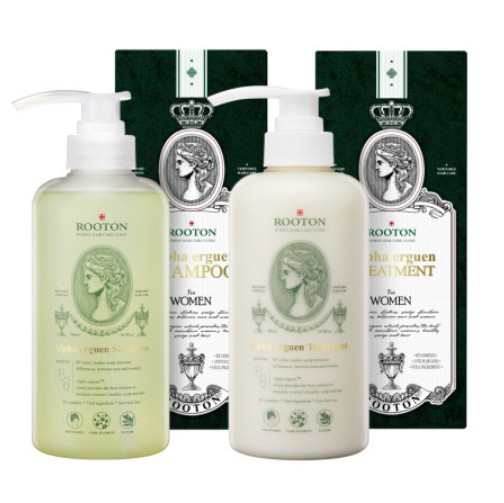루톤샴푸ルートンROOTON女性頭皮用天然妊婦シャンプー 500ml + トリートメント 500ml set アルファエルゲンヘアタンパク質