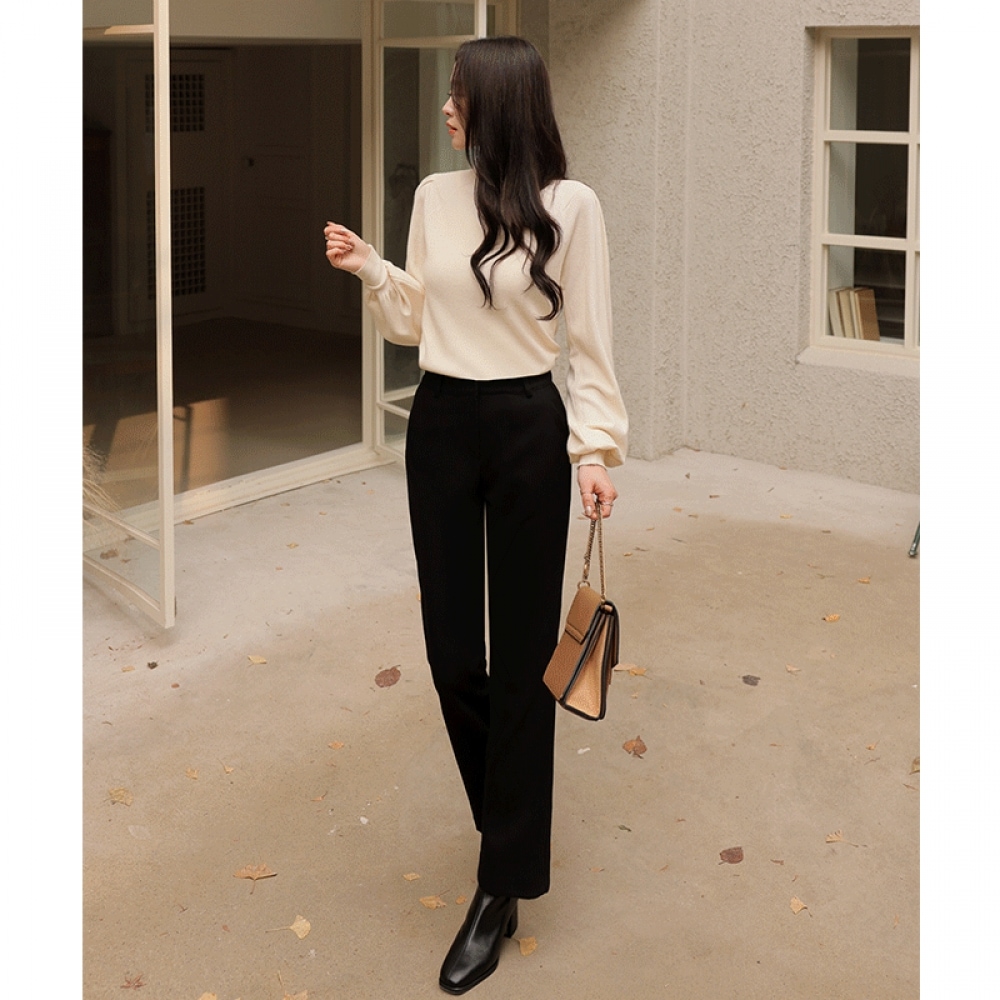 Click & Funny [起毛] ユニバーサルハニーフィットストレートスラックス [SMLサイズ]