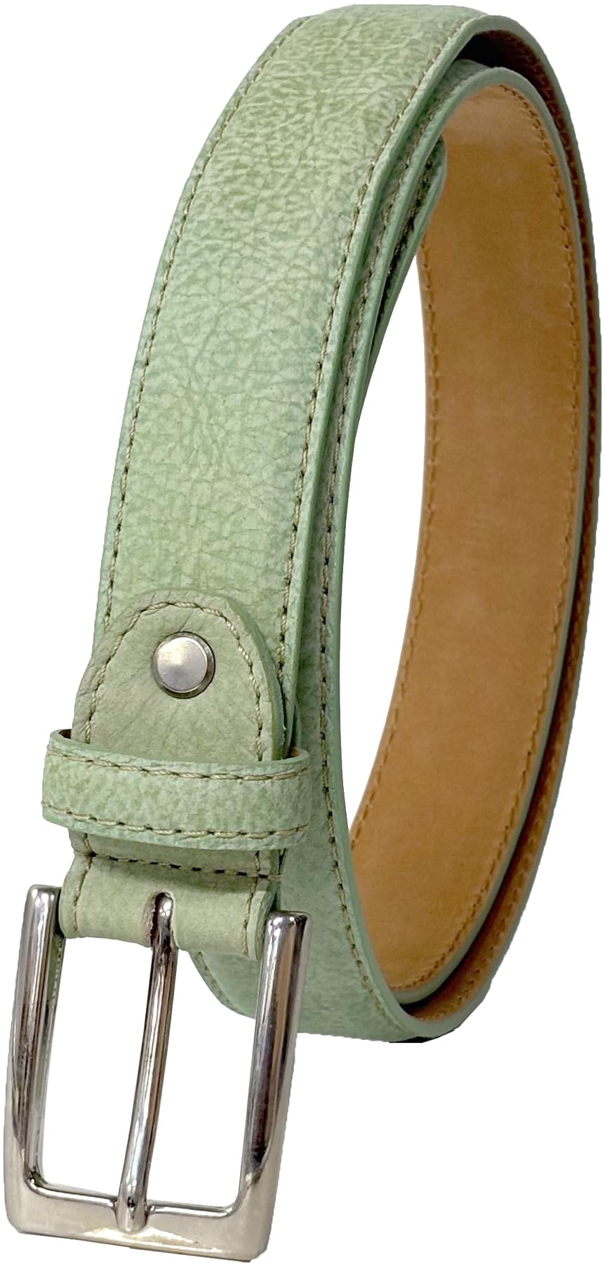 [FashionBerry] [トスカーナ職人的製法] 上質イタリアンレザー 高級 細ベルト ハンドメイド イタリア植物なめし ビジネス カジュアル 小さめベルトサイズ調整可能 幅30mm 長さ117