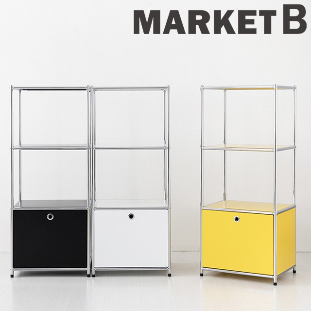 SIMPLIE 3段1扉 キャビネット BC145 ドア付き 収納棚 モジュール家具 スリム 1列3段 ラック チェスト 韓国インテリア 3段チェスト 収納ラック