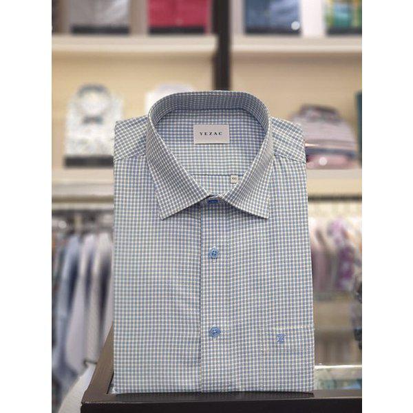 綿混紡 グレンチェック レギュラーフィットシャツ YJ4FBR115BL (P003665075)