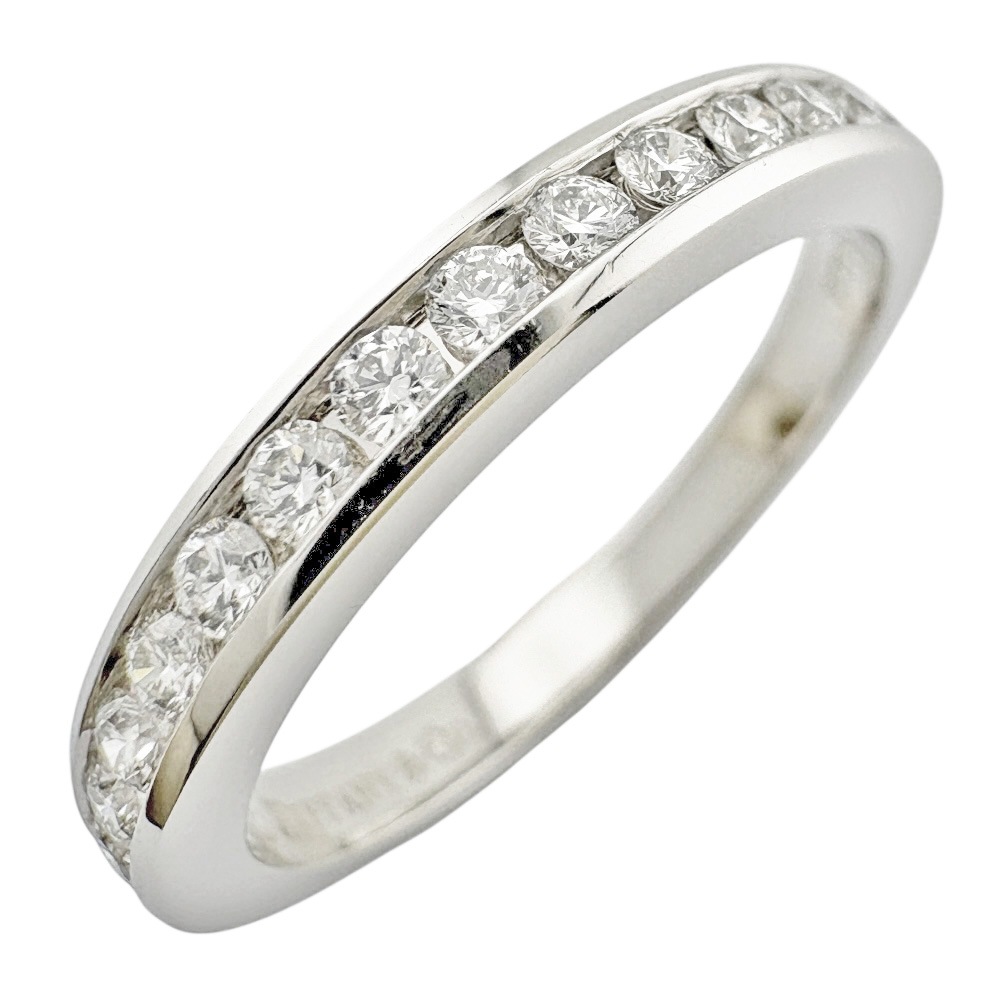 ティファニー ハーフエタニティ リング 指輪 9号 Pt950プラチナ ダイヤモンド TIFFANY&Co. 中古 美品