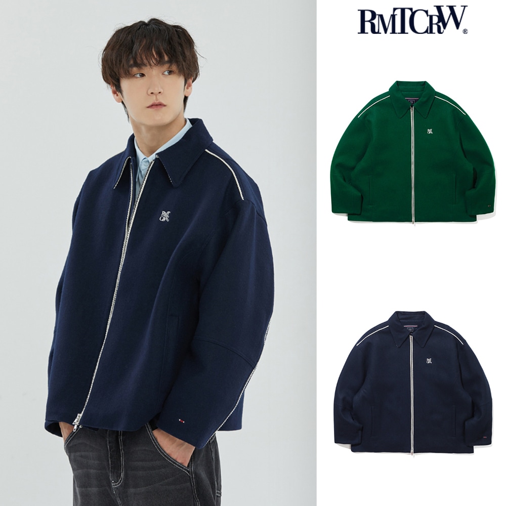 【ROMANTIC CROWN】 WOOL PIPING BIKER JACKET