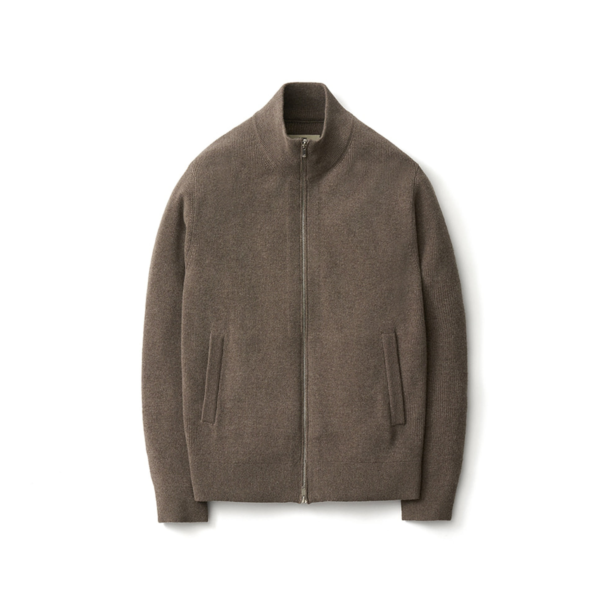 【POTTERY】 PULL ZIP-UP KNIT : TOBACCO