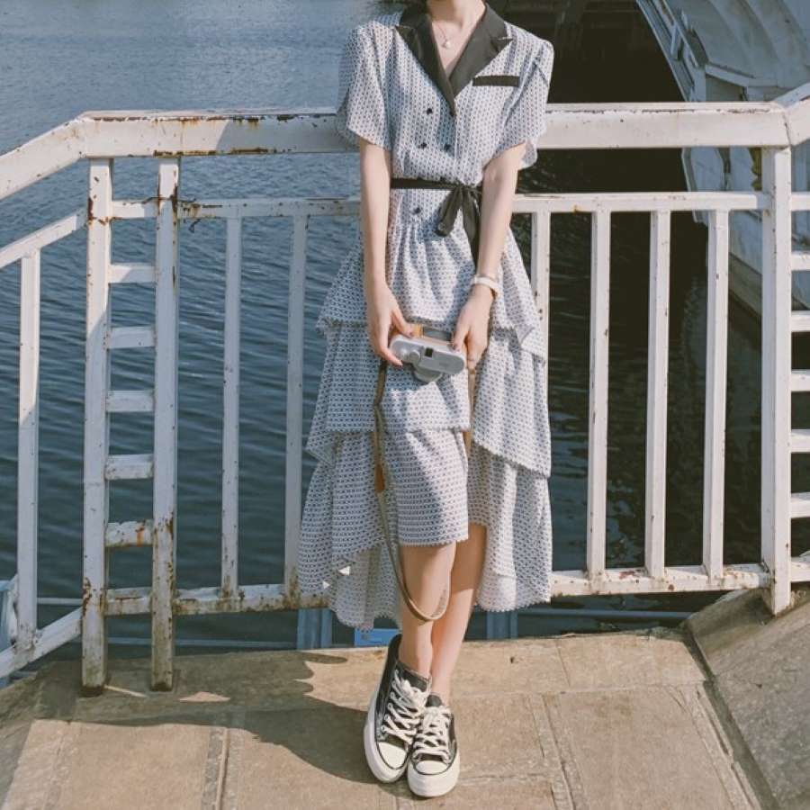 激安価格！ワンピース レディース 半袖 サマードレス フリル不規則 10代 20代 30代 40代 ファッション 10699