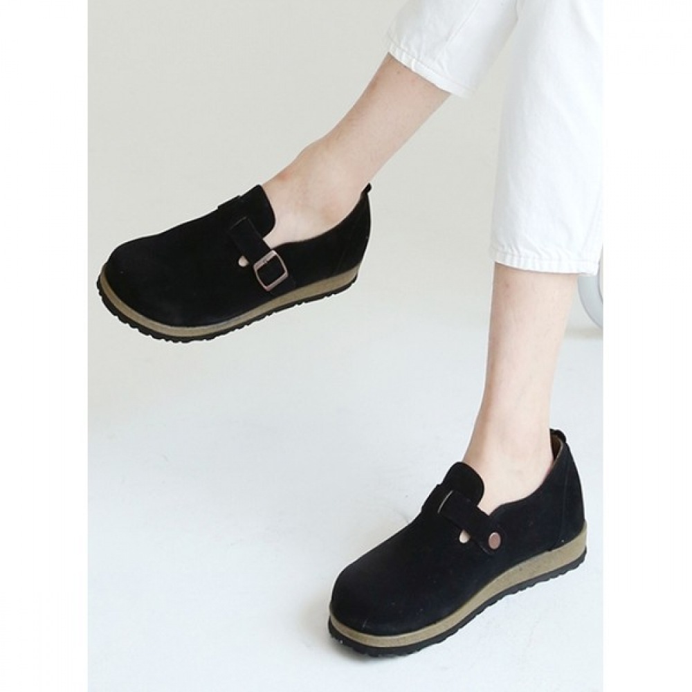 (Ninas Paris) バックル付きラウンドカップルローファー