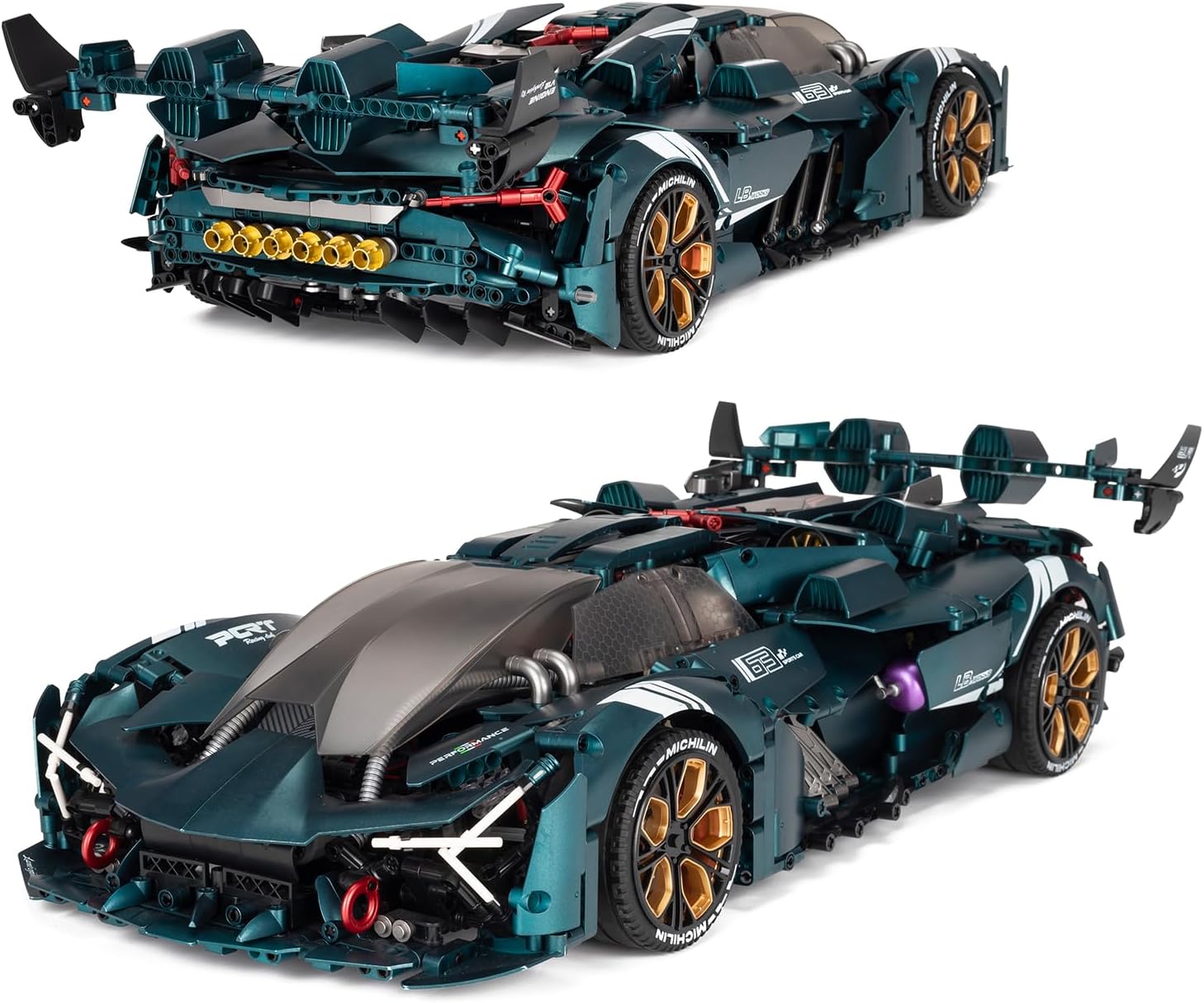 ミラニオ スーパーテクニックカーモデル組み立てキット 1:8スケールモデルとレースエンジニアリングトイ 大人用 コレクターモデル 組み立てキット レゴテクニックカーセット 大人用 (3446個)
