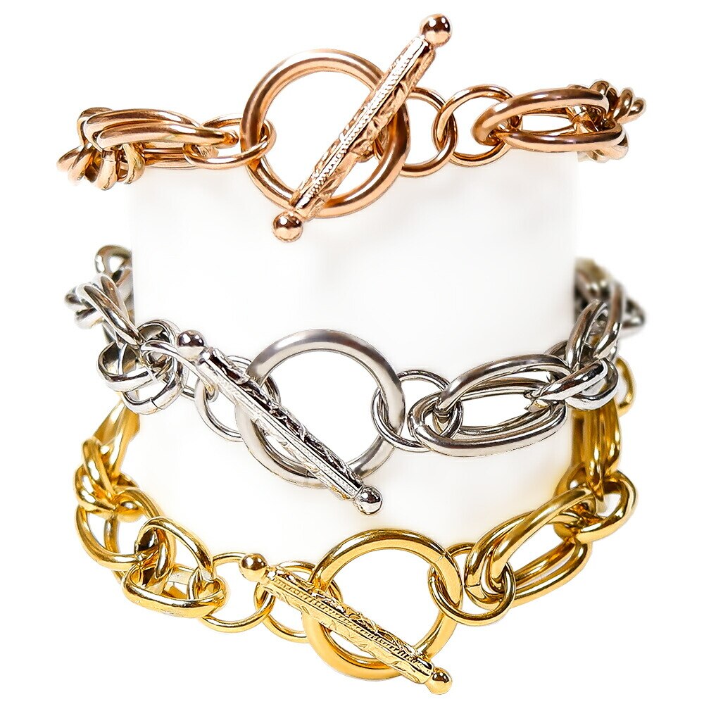 ハワイアンジュエリー ブレスレット レディース メンズ つけっぱなし シンプル スクロール 波 カレ 5,927円