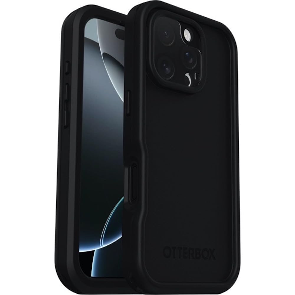 【OtterBox】全米No1ブランド 軍事規格の5倍の強度 iPhone 16 Pro用 360度全面保護 防水 耐衝撃 衝撃吸収 米軍MIL規格 Magsafe対応ケース Fre Black 【国
