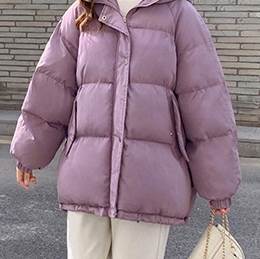 【全品ポイント2倍中!】ノーカラー フード ボタンダウン レディース トップス ダウン アウター 上着 羽織 前開き ダウンコート ダウンジャケット 丈長 長袖 ボリューム袖 萌袖 ハイネック 襟なし
