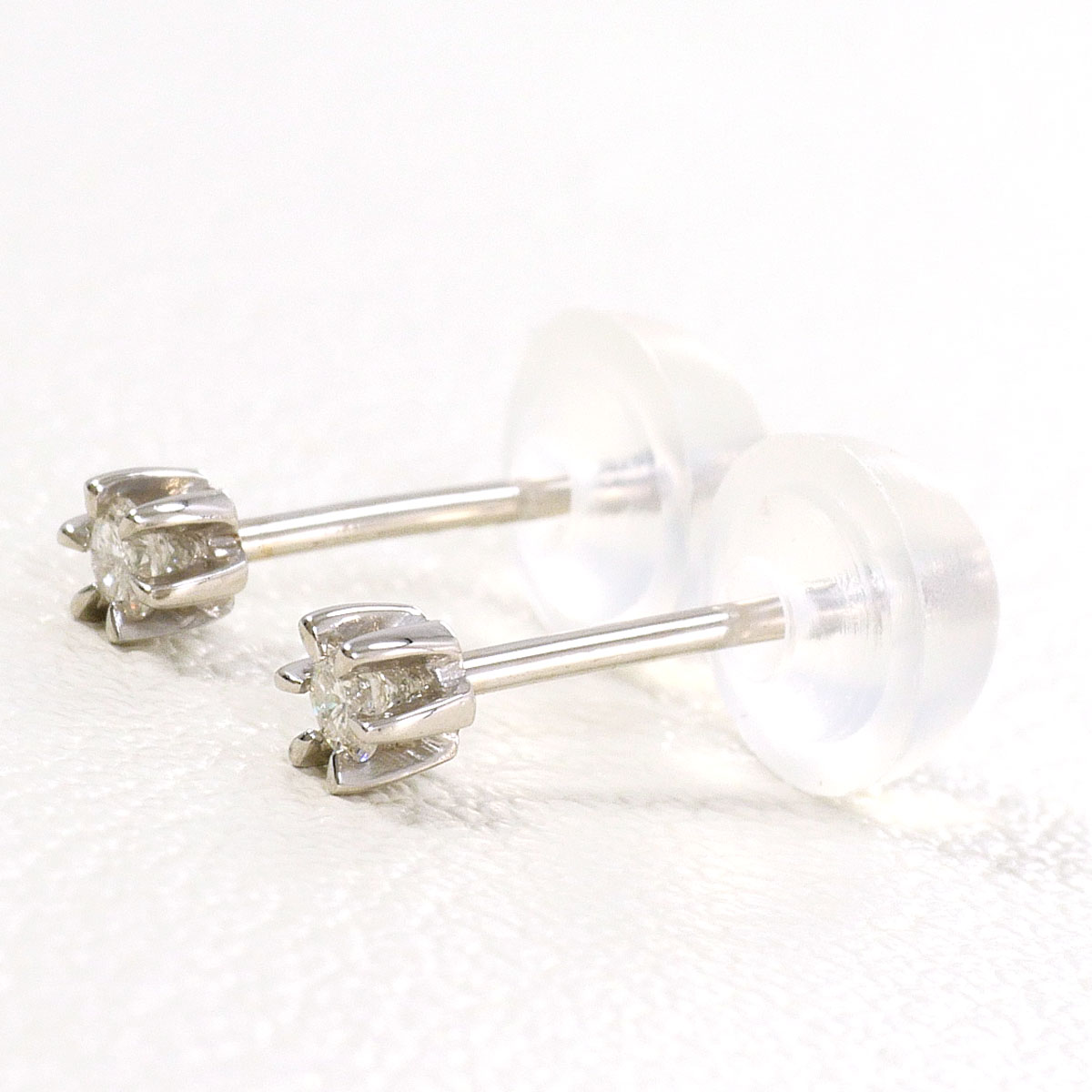 PT900 プラチナ ピアス ダイヤモンド 0.025 ct 総重量約0.4g 中古