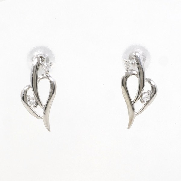 K18 18金 WG ホワイトゴールド ピアス ダイヤ 0.02 ×2 ジュエリー 中古