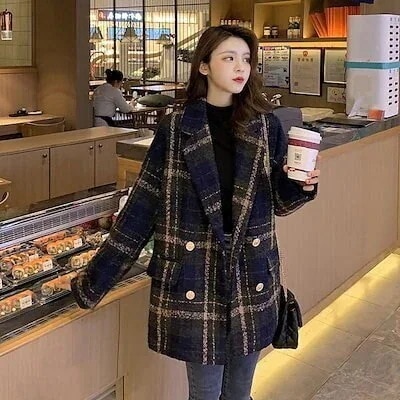 チェスターコート レディース 今週の割引は 25% オフです秋冬新作 格子柄 ロング ラシャコート セット アウター 通勤 通学qoo10