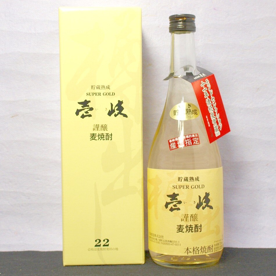 送料無料ケース単位壱岐スーパーゴールド22度720ml12本＝1ケース専用ギフト箱入麦焼酎長期貯蔵樫樽メーカー長崎県：玄海酒造(株) 18,246円