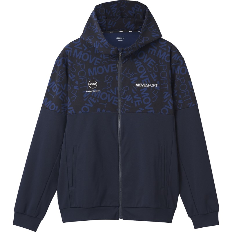 ムーブスポーツmovesport バックロゴ フルジップフーディ マルチSPWUPニットジャケット (dmmxjf21-nvnv)