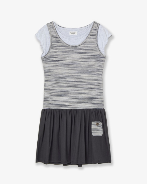 【AEAE】 LAYERED TOP DRESS [NAVY] 正規品