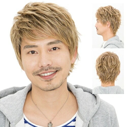 【メンズウィッグ】オーシャンショート ナチュラルブロンド　[男性用ウィッグ かつら おしゃれ 変装 仮装 ファッションウィッグ]【506598】