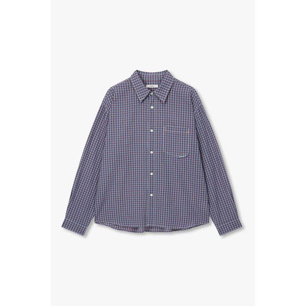 [MEN] ポケット刺繍ディテールチェックシャツ9156221312054