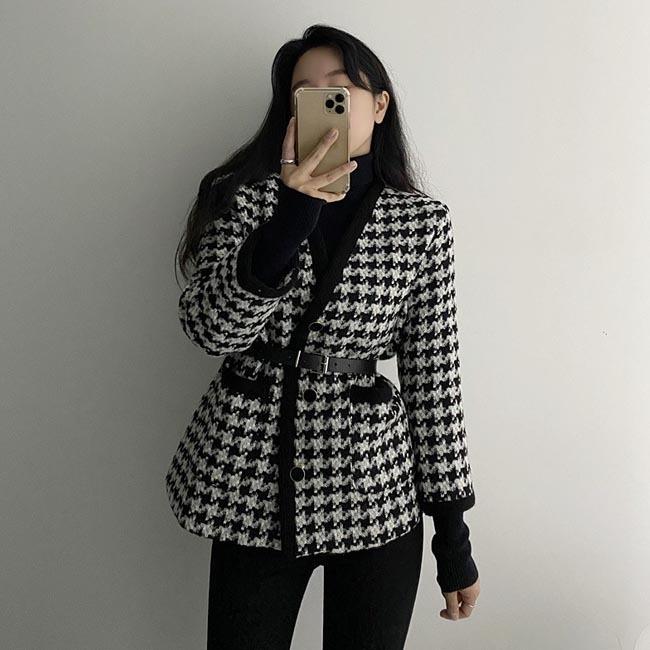 トレンチコート レディース チェスターコート 千鳥柄 ピーコート コート ニット アウター 秋 春 スプリングコート チェック柄 ノーカラーコート プレゼント