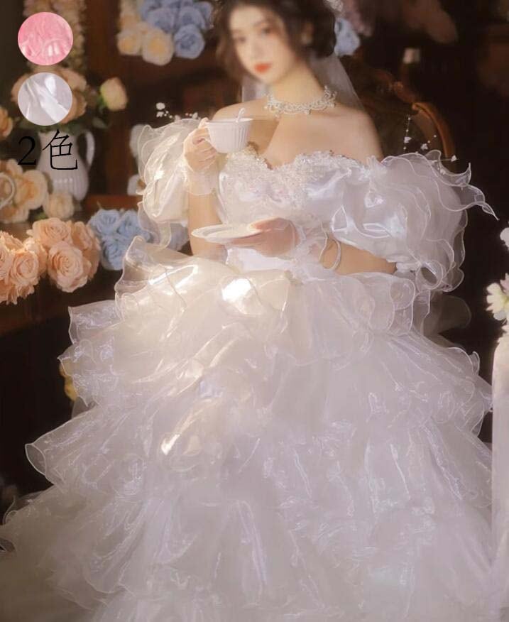花嫁ドレス カラードレス コンサート ウェディングドレス ロング お姫様 成人式ドレス 卒業式ドレス 披露宴 ワンピース 前撮りドレス 後撮り オフショルダー 二次会ドレス 可愛い パーティードレス