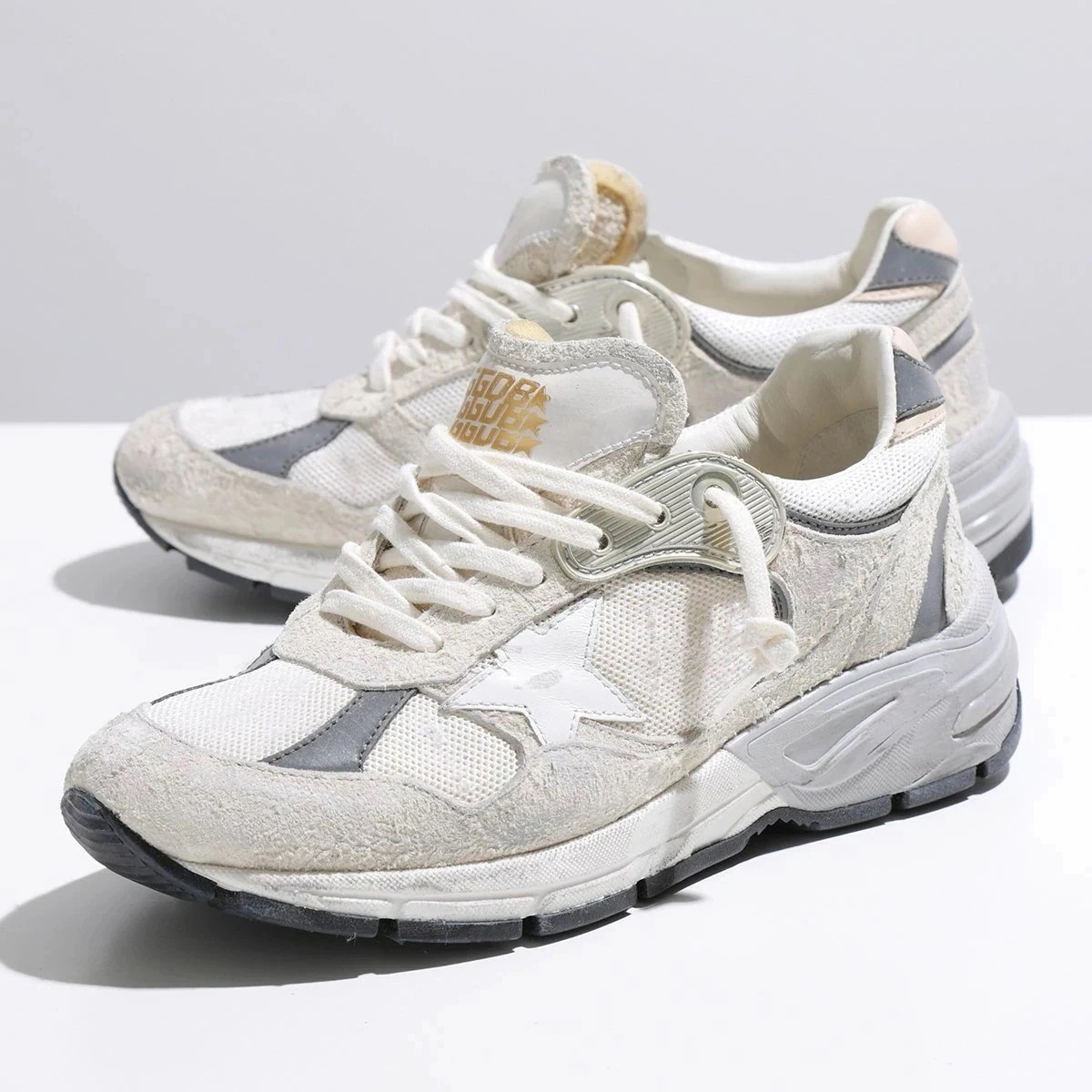 GOLDEN GOOSE ゴールデングース スニーカー DAD STAR ダッド スター GWF00199 F002156 レディース レザー ボリューム 靴 80185-WHITE/SILVER