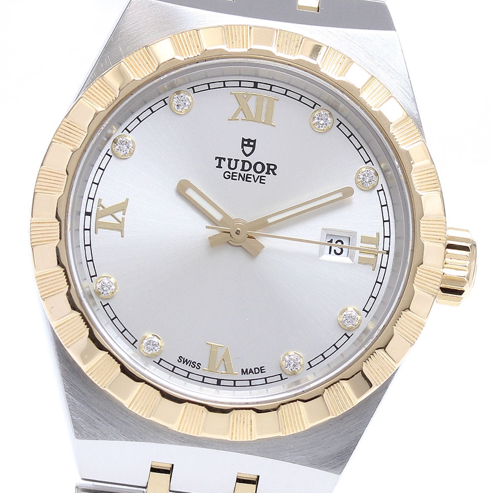 チュードル TUDOR M28303-0002 ロイヤル デイト 8Pダイヤ 自動巻き レディース 良品 保証書付き_890114【中古】