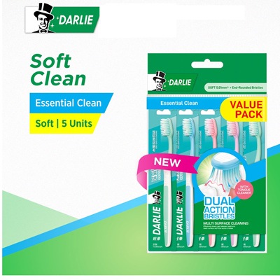 [ Bundle 2 ] Darlie Dual Action / BI Level Slim Tip Toothbrush 5pcs