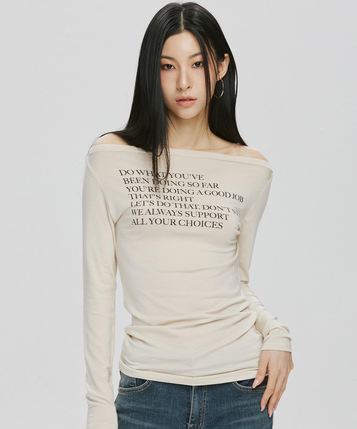 YK Cheer Long Sleeve - Beige