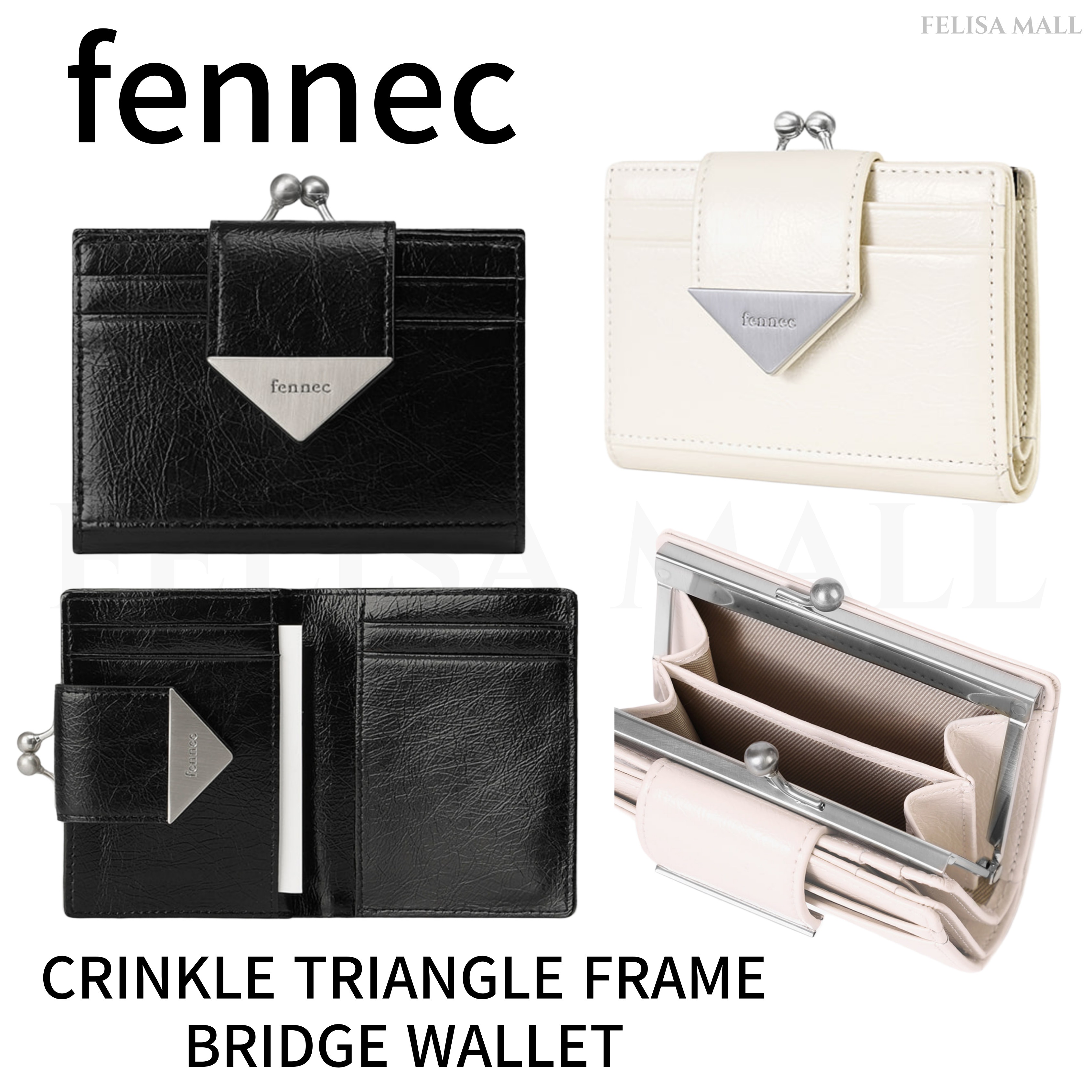 [FENNEC] CRINKLE TRIANGLE FRAME BRIDGE WALLET 韓国人気 韓国財布