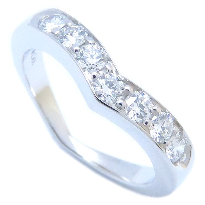 TIFFANY&Co. ティファニー Vバンド リング 指輪 7Pダイヤモンド 10号 Pt950プラチナ/293617【中古】