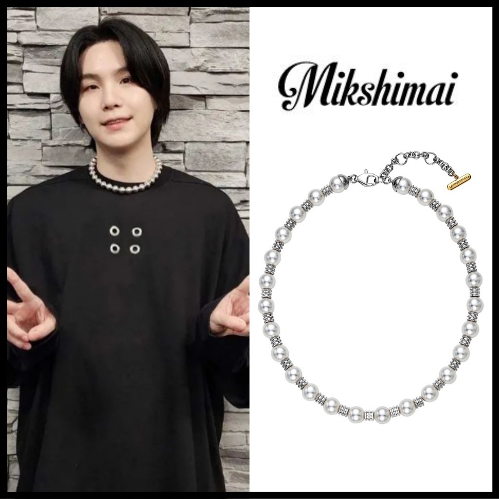 【MIKSHIMAI】 SIGNATURE PEARL NECKLACE ネックレス [BTS SUGA着用 ネックレス] SWAROVSKI SIGNATURE PEARL NECKLACE