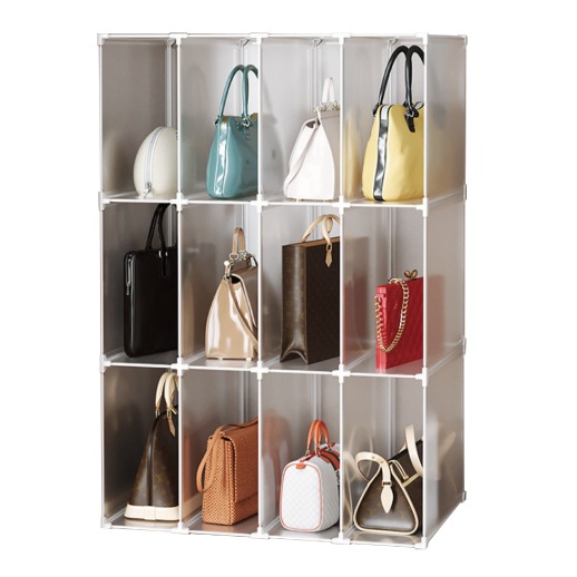 フリーラック 収納棚 12ボックスセット スリムラック 組立 押入れ バッグ 衣類 組合わせ自由