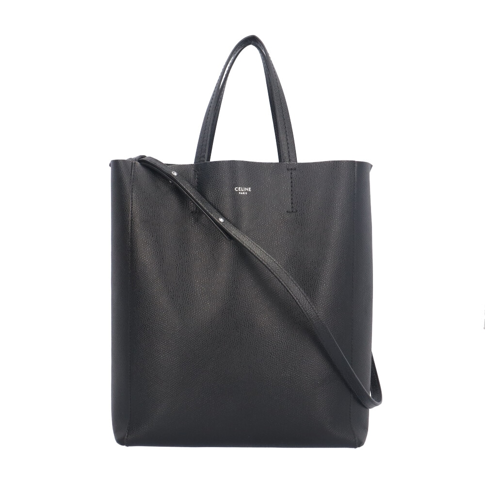 セリーヌ バーティカルカバ スモール ショルダーバッグ レザー 189813 ブラック CELINE 中古