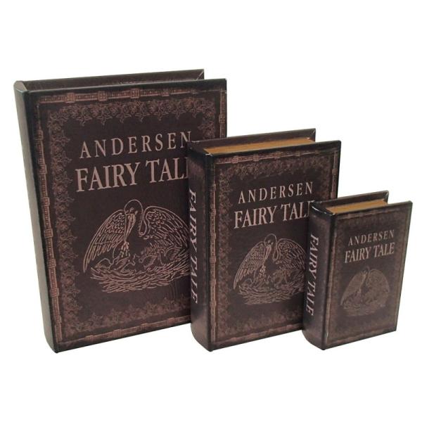 本型収納ボックス ブック 小物入れ ダミー 貴重品保管 アンティーク 重厚感 小道具 大中小3点セット 3BB083