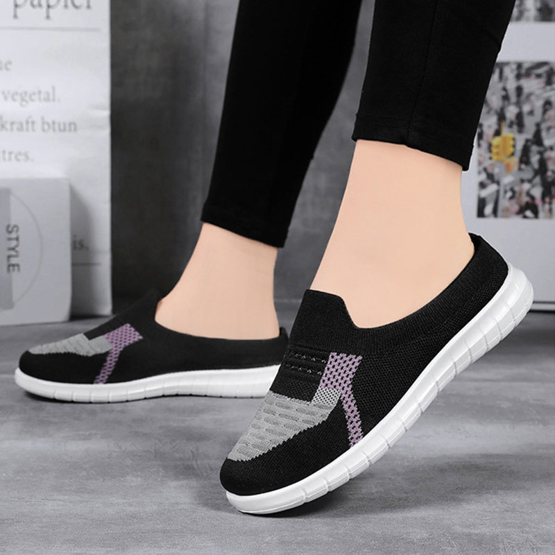 クーポン スニーカー レディース スリッポン かかとなし 履きやすい サボ 歩きやすい メッシュ 痛くない 通気 走れる 日常着 フラット スポーツ お出かけ 幅広 ローファー 軽量 かかと無し スリ