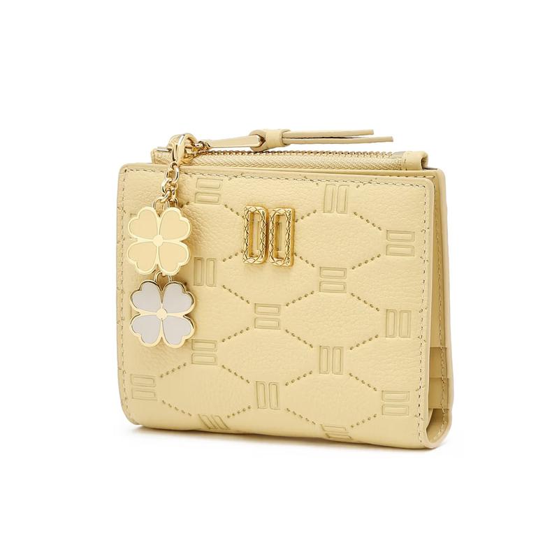 DCWA6E645Y2 イエロー DDロゴ 牛革 二つ折り財布