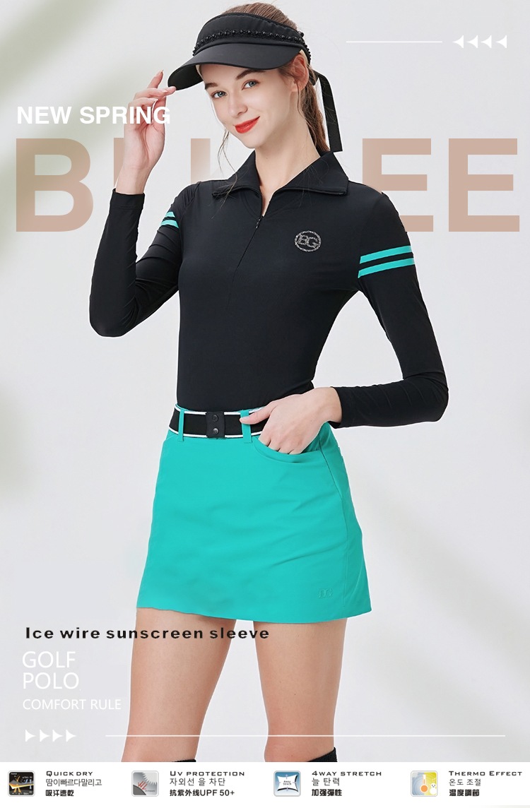 BG レディース ゴルフ トップス 長袖 新速乾ジャージ レディース ブラック ゴルフ カジュアル 女性用