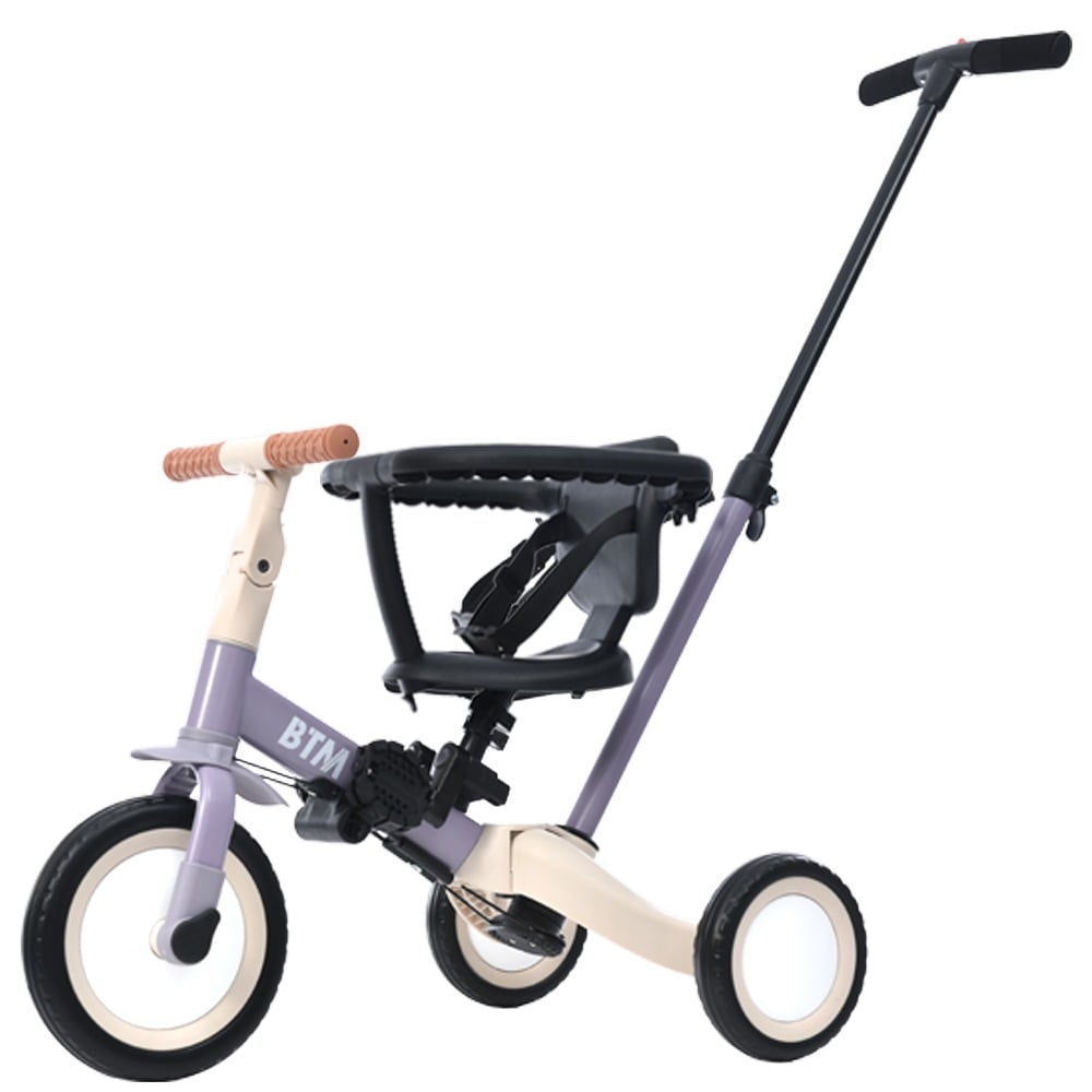 【国内発送】10子供用三輪車 4in1 (パープル ) 自転車 オリジナル 押し棒付き 安全バー付き キックボード 8,604円