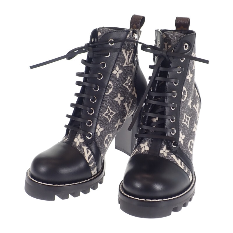 【ABランク】 スタートレイルライン アンクルブーツ シューズ 1AB2XR デニム カーフスキン #39 約24.5cm