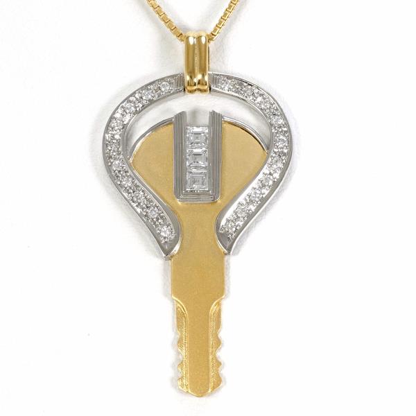 PT900 プラチナ ネックレス ダイヤ 0.35 0.20 カード鑑別書 ジュエリー 中古